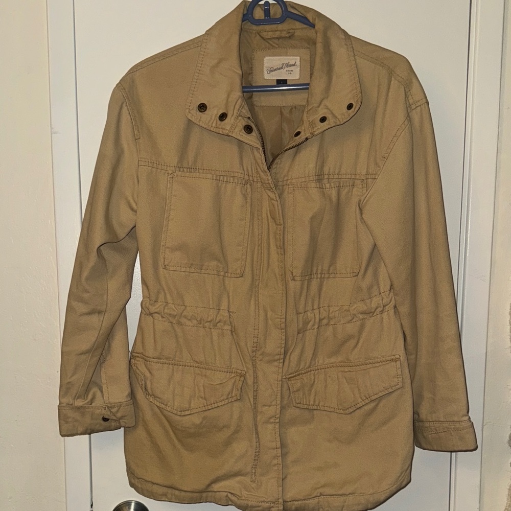 Universal Thread Cotton Lightweight Tan Khaki Utility Jacket